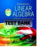 Exam &lpar;elaborations&rpar; TEST BANK FOR Elementary Linear Algebra 2nd Edition By Lawrence Spence&comma; Arnold J Insel and Stephen H Friedberg &lpar;Student Solution Manual&rpar; 