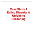 Case Study 4 Eating Disorder & Unfolding Reasoning