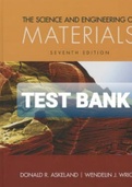 Exam (elaborations) TEST BANK FOR The Science & Engineering of Materials By Donald R. Askeland, Pradeep P. Fulay (Solution Manual) 