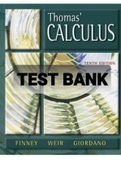 Exam (elaborations) TEST BANK FOR Thomas' Calculus 10th Edition By George B. Thomas, Maurice D. Weir, Joel Hassa and Frank R. Giordano (Solution Manual) 