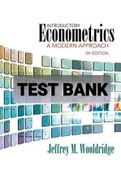Exam (elaborations) TEST BANK INTRODUCTORY ECONOMETRICS A Modern Approach, 5th Edition by Jeffrey M. Wooldridge 