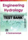 Exam (elaborations) TEST BANK FOR Engineering Hydrology 3rd Edition By K. Subramanya (Solution Manual)
