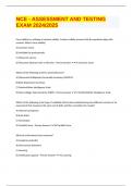 NCE - ASSESSMENT AND TESTING EXAM 2024&sol;2025 