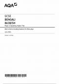 AQA GCSE BENGALI MARK SCHEME PAPER 2 2024 &lpar;8638&sol;SH&colon; Speaking Higher Tier&rpar;