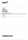 AQA GCSE BENGALI MARK SCHEME PAPER 4 2024 &lpar;8638&sol;WH&colon; Writing Higher Tier&rpar;
