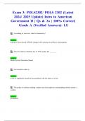 Exam 3&colon; POLS2302&sol; POLS 2302 &lpar;Latest 2024&sol; 2025 Update&rpar; Intro to American Government II &vert; Qs & As &vert; 100&percnt; Correct&vert; Grade A &lpar;Verified Answers&rpar;- LU