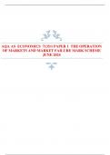AQA AS ECONOMICS 7135&sol;1 PAPER 1 THE OPERATION  OF MARKETS AND MARKET FAILURE MARK SCHEME  JUNE 2024