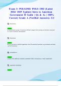 Exam 3&colon; POLS2302&sol; POLS 2302 &lpar;Latest 2024&sol; 2025 Update&rpar; Intro to American Government II Guide &vert; Qs & As &vert; 100&percnt; Correct&vert; Grade A &lpar;Verified Answers&rpar;- LU