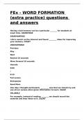 FEx - WORD FORMATION &lpar;extra practice&rpar; questions and answers&period;