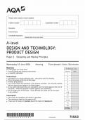 AQA A LEVEL DESIGN AND TECHNOLOGY &colon;PRODUCT DESIGN PAPER 2 QUESTION PAPER 2024 &lpar;7552&sol;2 &colon; Designing and Making Principles&rpar;