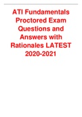 Proctored Exam Questions and Answers with Rationales Latest 2020-2021