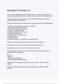 Marketing 310 Chapter 12 Questions & 100&percnt; Verified Correct Answers with complete solutions &lpar;Latest update 2024 2025