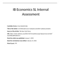 IB Economics SLInternal Assessment
