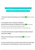 WGU C712 Marketing Fundamentals EXAM Questions and Answers &lpar;Verified Answers&rpar; Questions and Verified Answers &lpar;2024 &sol; 2025&rpar;&comma; 100&percnt; Guarantee Pass