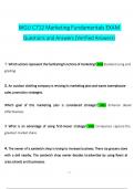 WGU C712 Marketing Fundamentals EXAM Questions and Answers &lpar;Verified Answers&rpar; Questions and Verified Answers &lpar;2024 &sol; 2025&rpar;&comma; 100&percnt; Guarantee Pass