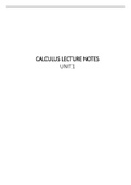 Calculus Lecture Notes