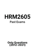 HRM2605 (Notes, ExamPACK, QuestionsPACK, Assignment PACK)