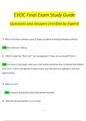 EVOC Final Exam Study Guide Questions and Answers &lpar;Verified by Expert&rpar; Questions and Verified Answers &lpar;2024 &sol; 2025&rpar;&comma; 100&percnt; Guarantee Pass