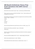 MN Boards Esthetician Theory Prep Exam Questions And 100&percnt; Correct Answers&period;