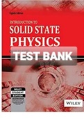 Exam &lpar;elaborations&rpar; TEST BANK FOR Introduction to Solid State Physics 8th Edition By Kittel C&period; &lpar;Solution manual&rpar; 