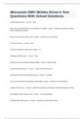 Wisconsin DMV Written Driver's Test Questions With Solved Solutions&period;