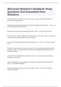 Wisconsin Motorist's Handbook Study Questions And Guaranteed Pass Solutions&period;