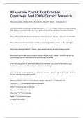 Wisconsin Permit Test Practice Questions And 100&percnt; Correct Answers&period;