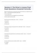 Session 2&colon; The Driver's License Final Exam Questions Answered Correctly&period;
