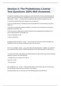 Session 4&colon; The Probationary License Test Questions 100&percnt; Well Answered&period;