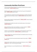 Community Nutrition Final Exam 2025&period; Questions And Verified Answers 