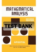 Exam (elaborations) TEST BANK FOR Mathematical analysis 2nd Edition By Apostol (solution manual)