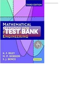 Exam (elaborations) TEST BANK FOR Mathematical Methods for Physics and Engineering 3rd Edition By K. F. Riley, M. P. Hobson (Student Solution Manual) 