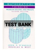 Exam (elaborations) TEST BANK FOR Mathematical Thinking Problem Solving and Proofs 2nd Edition By John P. D'Angelo, Douglas B. West (Solution Manual)
