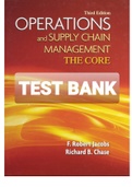 Exam (elaborations) TEST BANK FOR Operations And Supply Chain Management The Core 3rd Edition Jacobs 