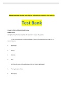 Neeb's Mental Health Nursing Test Bank (5th Edition by Gorman and Anwar) All Chapters Covered [With Verified Answer Elaborations]