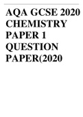 AQA GCSE 2020 CHEMISTRY PAPER 1 QUESTION PAPER(2020)(Kindly give a review)