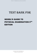 Seidel's Guide to Physical Examination 9th Edition Ball  Latest Test Bank