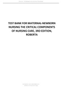 Maternal Newborn Nursing The Critical Components Of Nursing Care, 3rd Edition, Roberta Durham, Linda Chapman Latest Test Bank