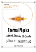 Igcse Thermal Physics