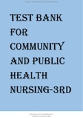 Community and Public Health Nursing 3rd Edition DeMarco Walsh Latest Test Bank.