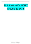 NURSING 1015C NCLEX Module 10 Exam 2021.