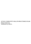 ATI RN COMMUNITY HEALTH PROCTORED EXAM (Detail Solutions) VERIFIED Q AND A