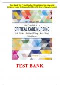 TEST BANK For Priorities in Critical Care Nursing&comma; 9th Edition by Linda D&period; Urden&comma; Kathleen M&period; Stacy&comma; Verified Chapters 1 - 27&comma; Complete Newest Version