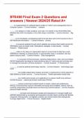 BTE450 Final Exam 2 Questions and answers &vert; Newest 2024&sol;25 Rated A&plus;