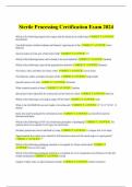 Sterile Processing Certification Exam 2024