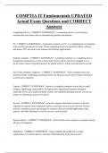 COMPTIA IT Fundamentals UPDATED  Actual Exam Questions and CORRECT  Answers