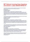 MFT National Licensing Exam Questions and answers &vert; Latest 2024&sol;25 RATED A&plus;