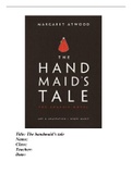Boekverslag The handmaid's tale