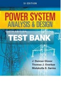 Exam (elaborations) TEST BANK FOR Power System Analysis and Design 2nd Edition By J. Duncan Glover, Mulukutla S. Sarma  (Solution manual)
