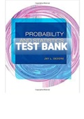 Exam (elaborations) TEST BANK FOR Probability and Statistics for Engineering and the Sciences 9th Edition By  Jay L. Devore, Matt Carlton (Solution Manual)